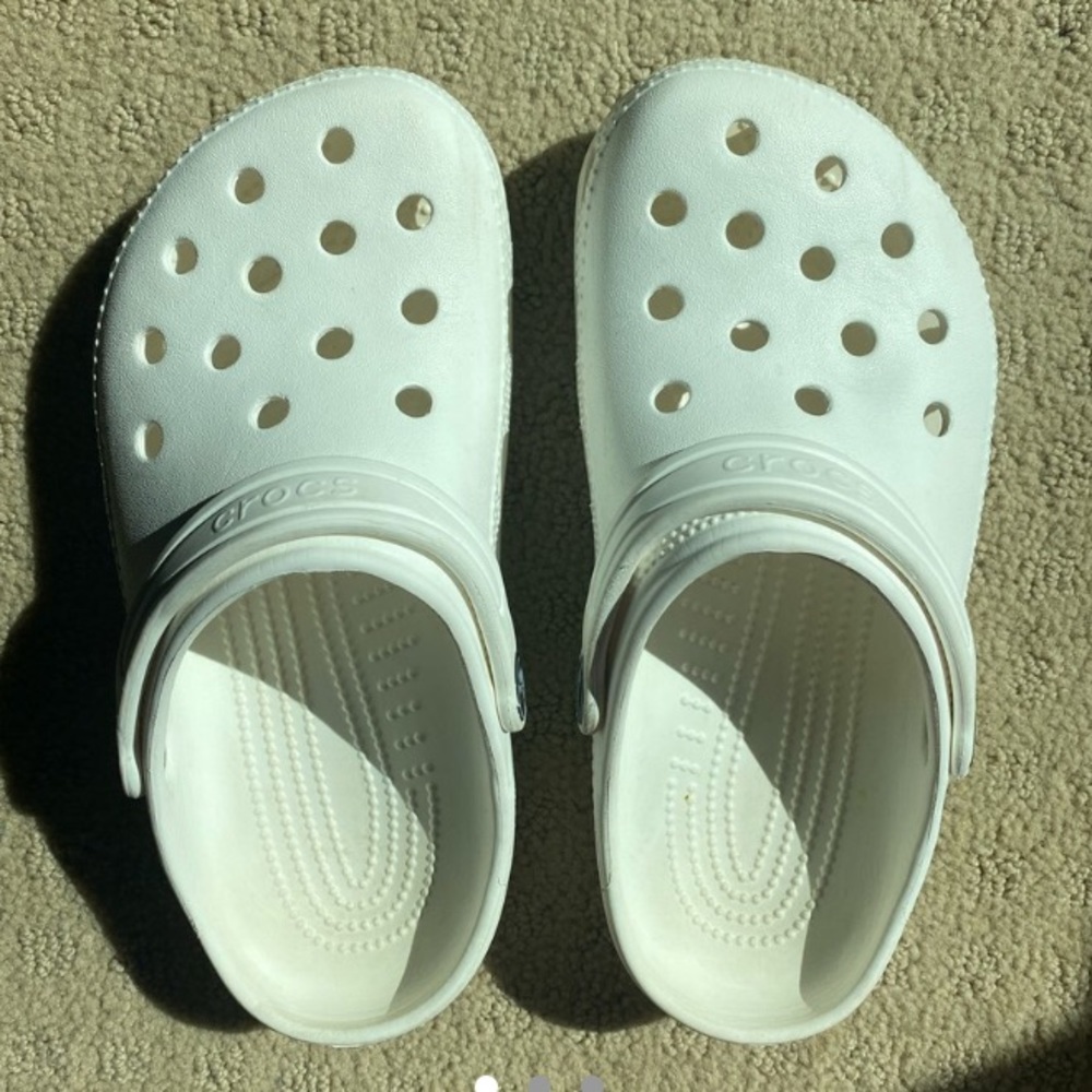 White crocs worn once or twice